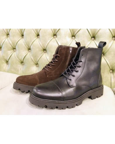 Boots for Men with Zipper and Laces, Fashion 2023-24