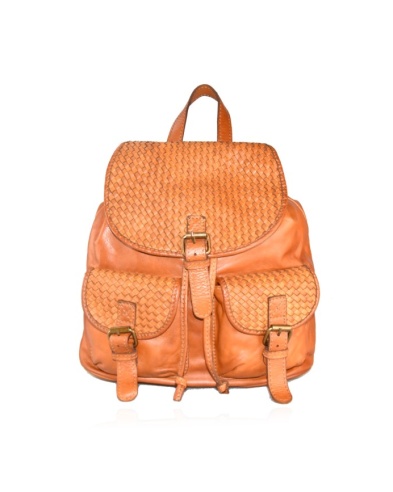 Leather backpack made in Italy, vintage style