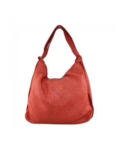 Italian woven leather bucket bag, made in Italy