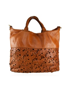 Leather tote bag with shoulder strap - Women's Clothing Online Made in Italy