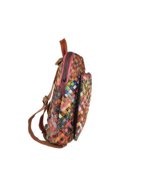 Italian Leather Backpack | Woven Patchwork | Shop Online in Florence