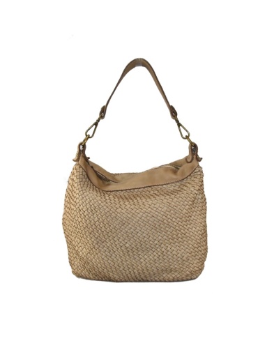 Small woven leather bag, made in Italy