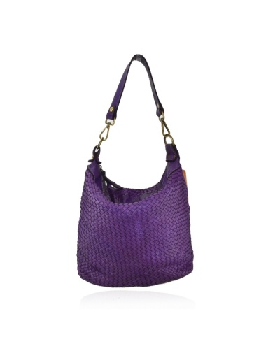 Small woven leather bag, made in Italy