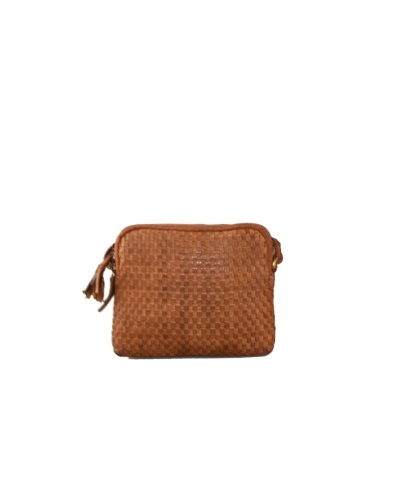 Small crossbody bag, with woven leather