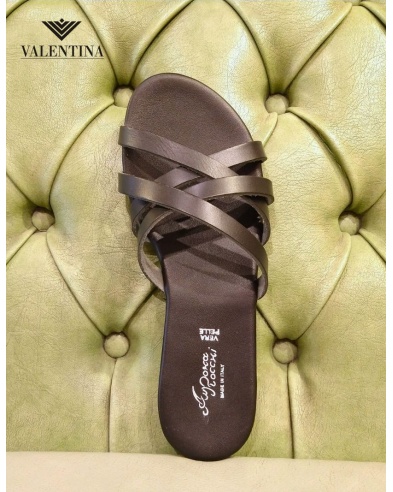 Italian leather sandals slippers for women