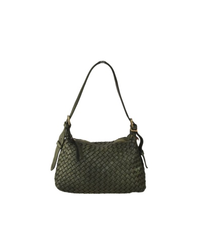 Retro style braided leather bag