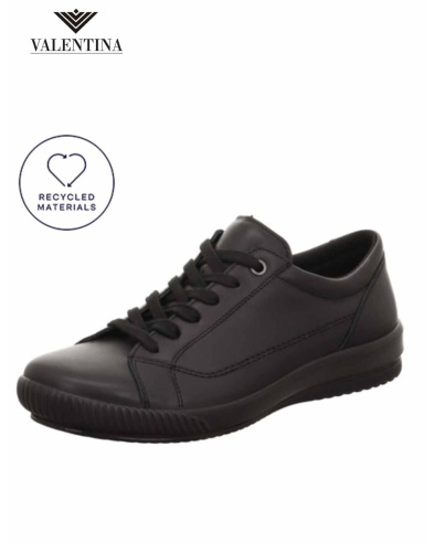 Black leather trainers for women