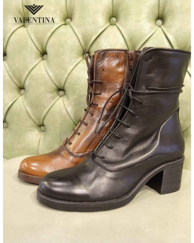 Lace Up Mid Heel Boots Italian Shoes for Women Shop