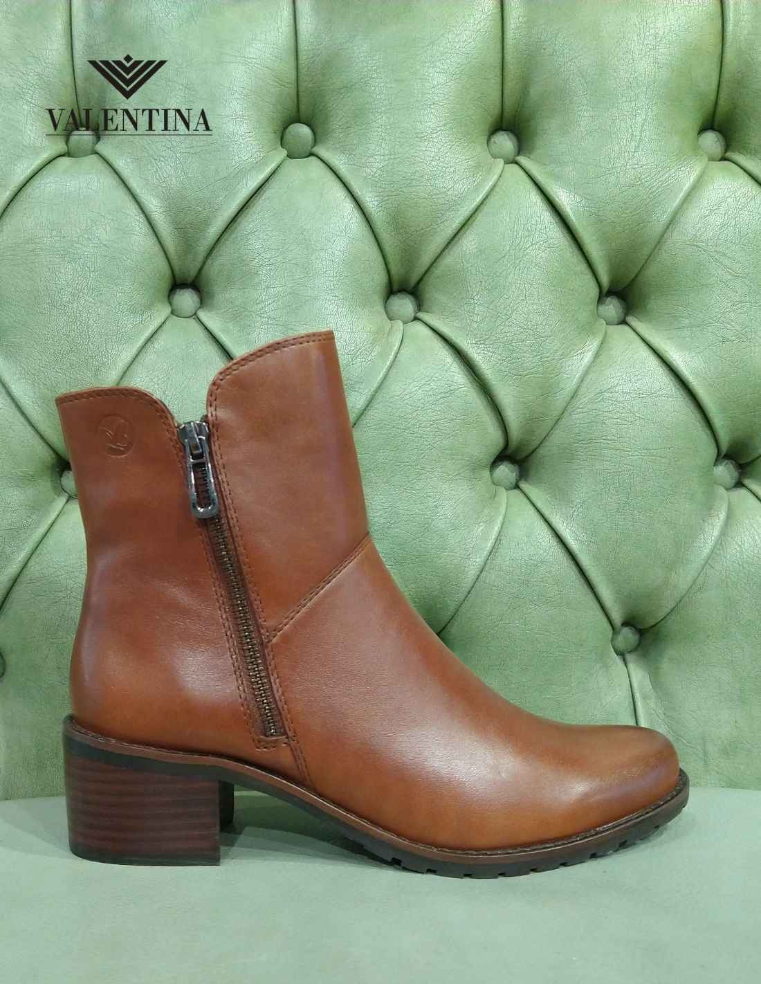 Nappa Leather Boots with Mid Heel Valentina Shoe Store Online