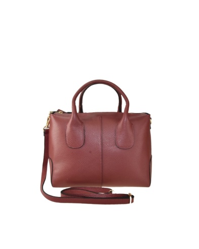 Squared shoulder leather bag, made in Italy