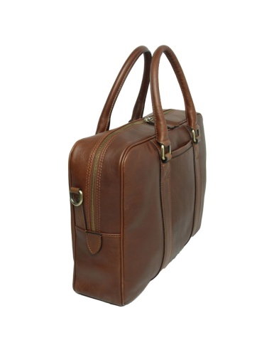 Real leather briefcase laptop bag, made in Italy