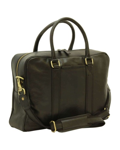 Real leather briefcase laptop bag, made in Italy