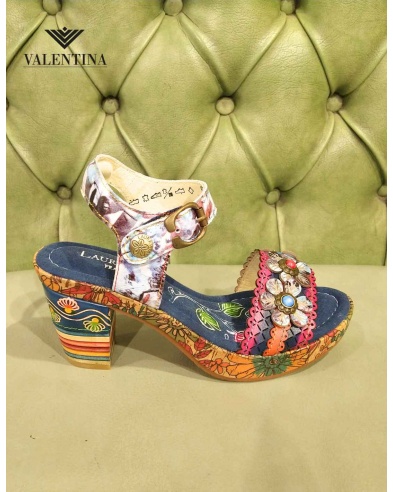 Bohemian heeled sandals for women