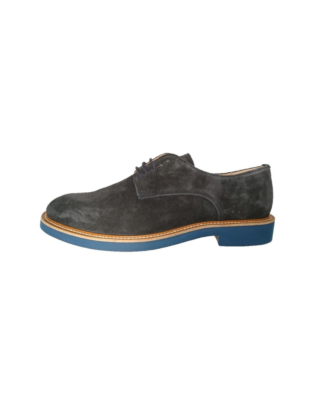 blue suede derby shoes