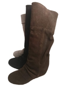 Suede Slouch Boots with Wedge | Made in 